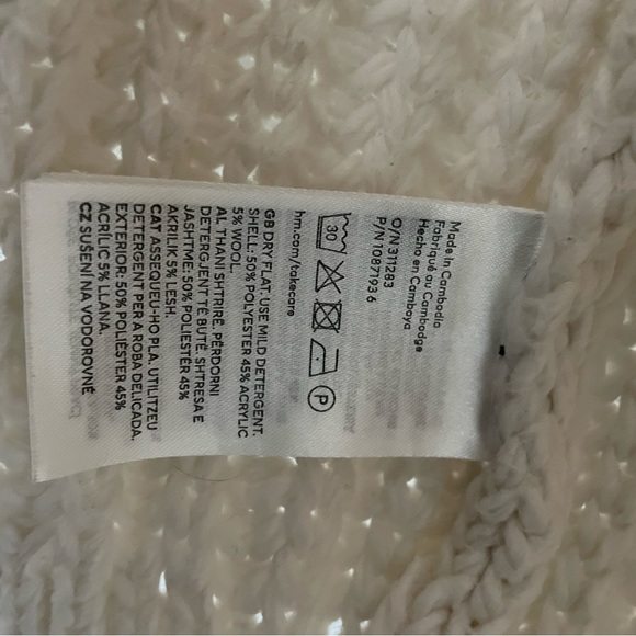 H&M Cream Chunky Ribbed Open Cardigan - Picture 4 of 4